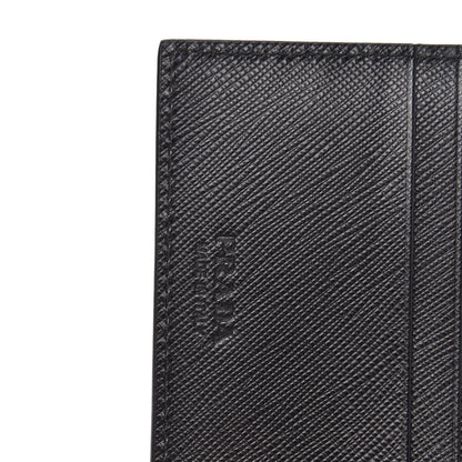 Prada Saffiano Crocodile Bi-Fold Wallet Black 5 of 8