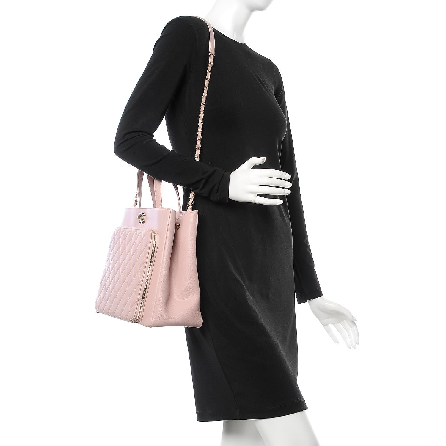 Chanel Caviar Quilted Large Business Affinity Shopping Bag Light Pink 3 of 8