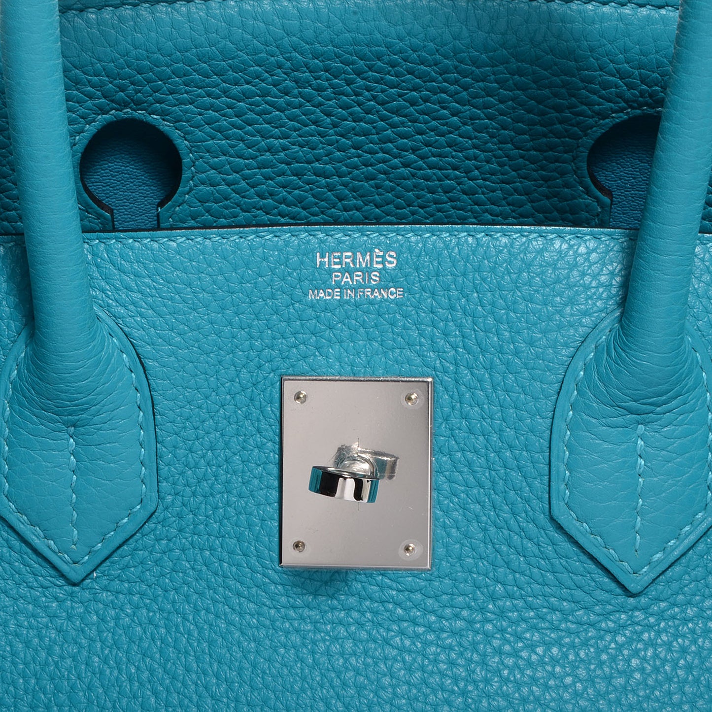 Taurillon Clemence Birkin 30 Turquoise