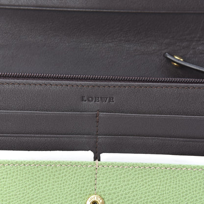 Loewe Grained Calfskin Continental Wallet Green 6 of 9