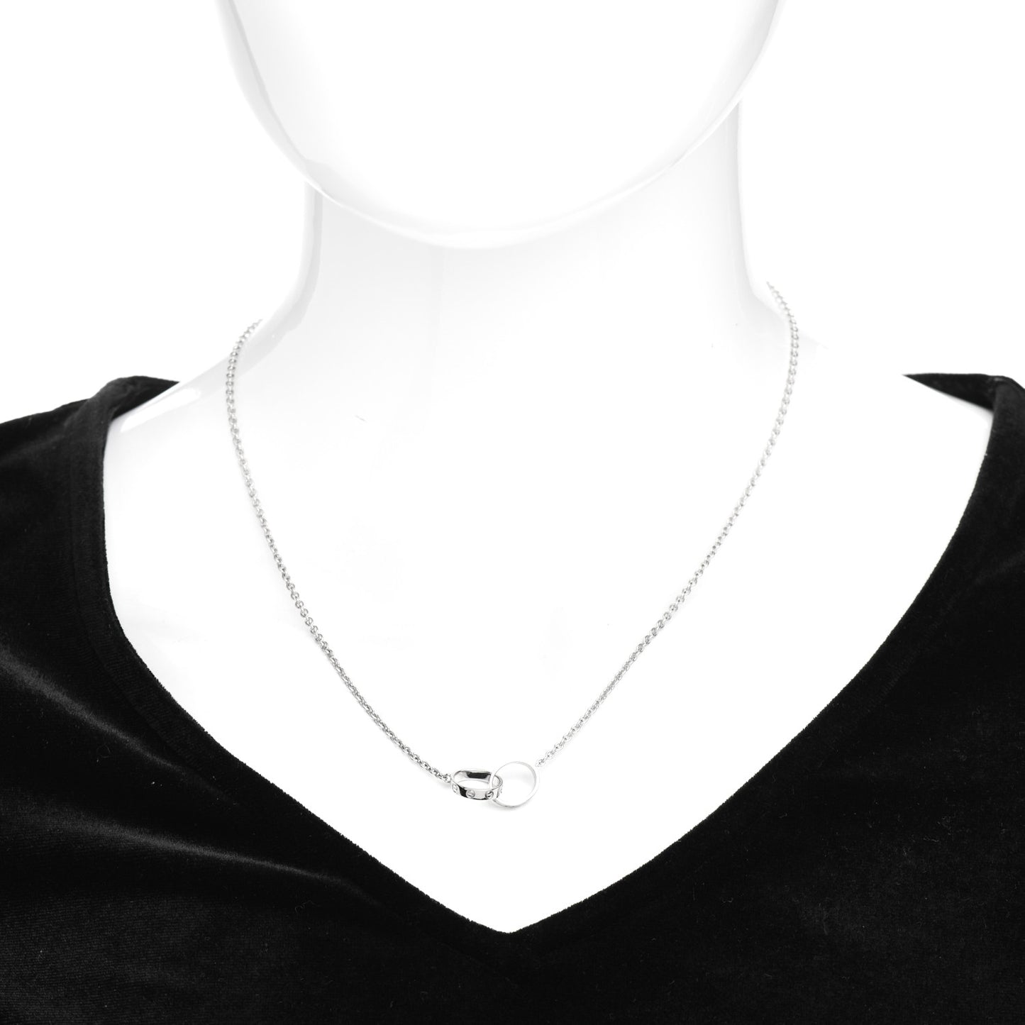 18K White Gold Interlocking LOVE Necklace