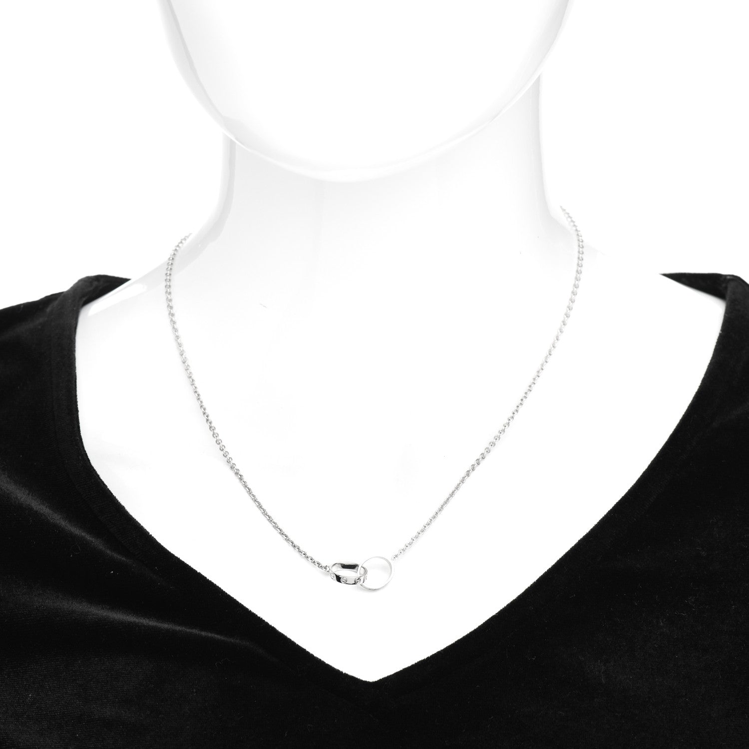 Cartier 18K White Gold Interlocking LOVE Necklace 2 of 4