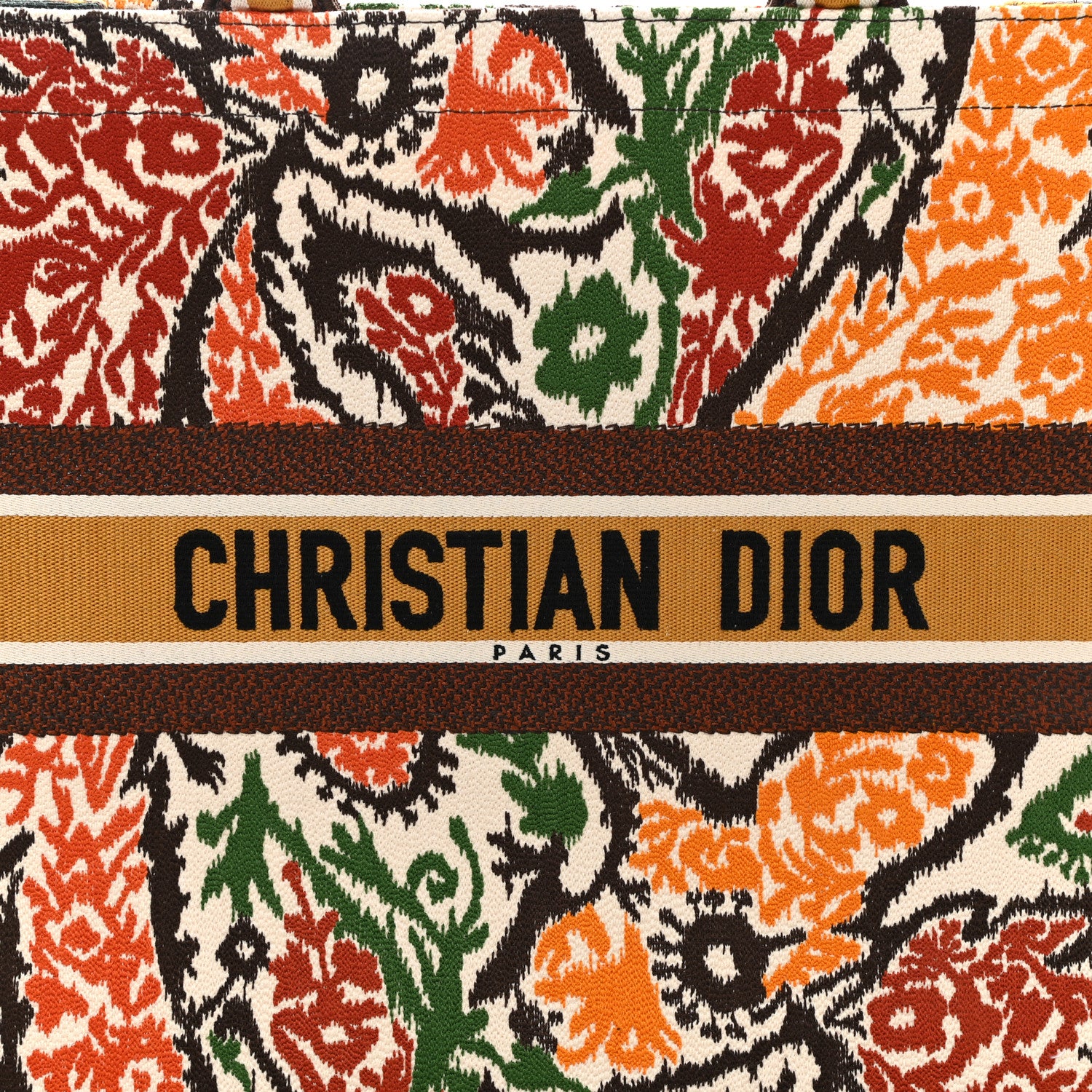 Christian Dior Canvas Embroidered Large Paisley Book Tote Multicolor 8 of 15