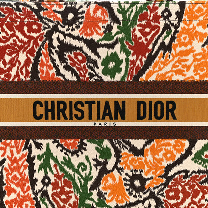 Christian Dior Canvas Embroidered Large Paisley Book Tote Multicolor 8 of 15
