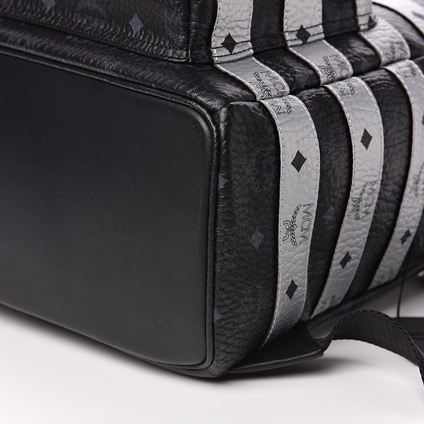 Metallic Visetos Striped Medium Stark Backpack Silver Black