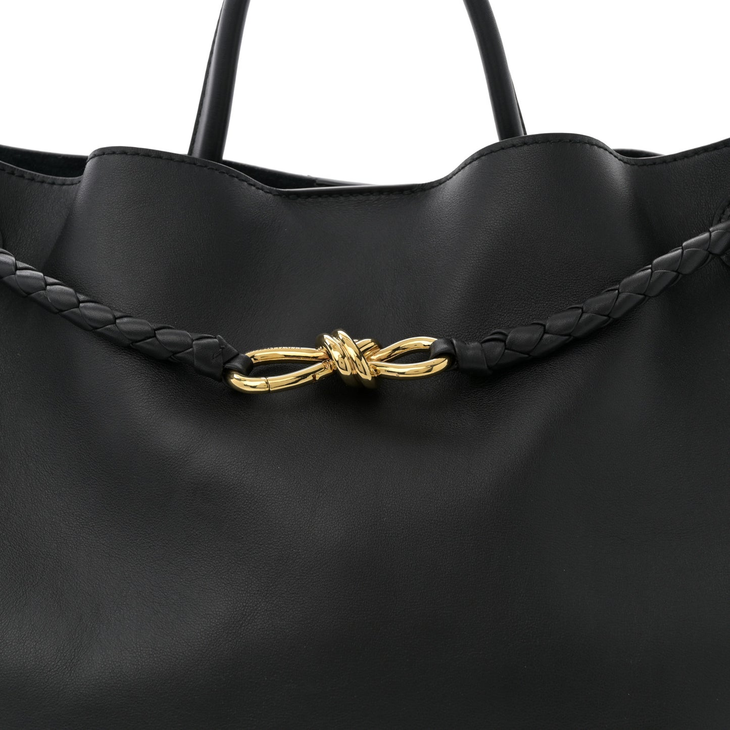 Silky Calfskin Large Andiamo Shoulder Bag Black