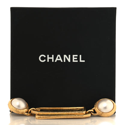 Chanel Pearl CC Tags Drop Earrings Gold 5 of 5