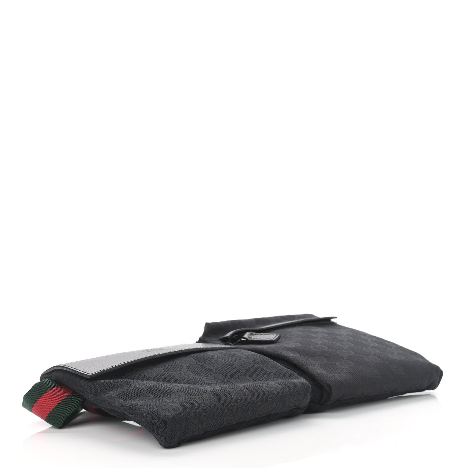 Gucci GG Monogram Web Double Pocket Belt Bag Black 3 of 12