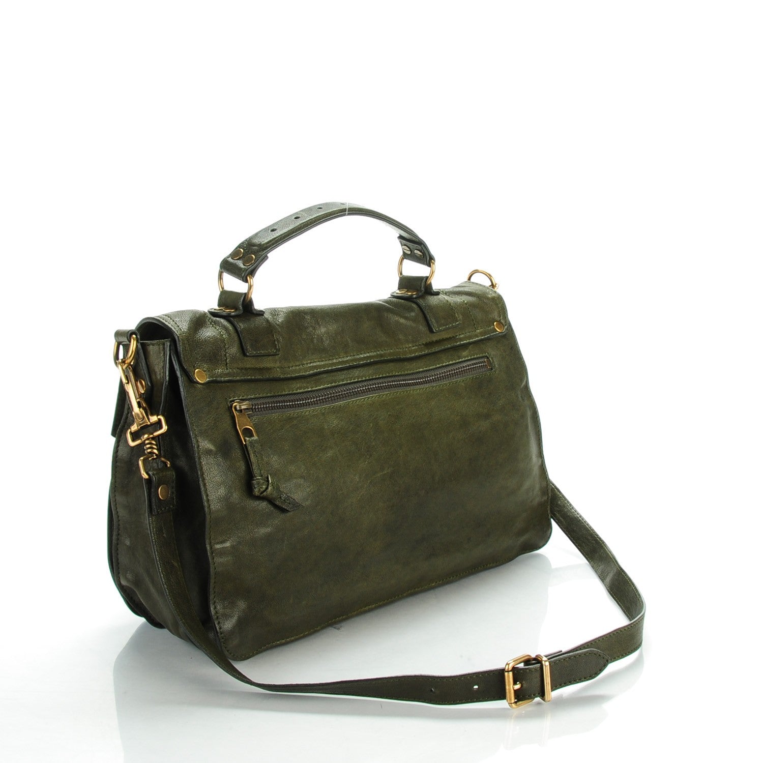 Proenza Schouler Lambskin Medium PS1 Satchel Military 3 of 10