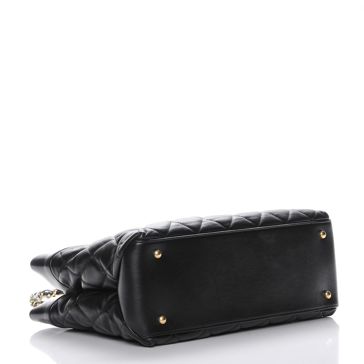 Calfskin Quilted Large Soft Elegance Tote Black