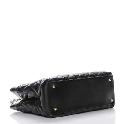 Chanel Calfskin Quilted Large Soft Elegance Tote Black 4 of 7