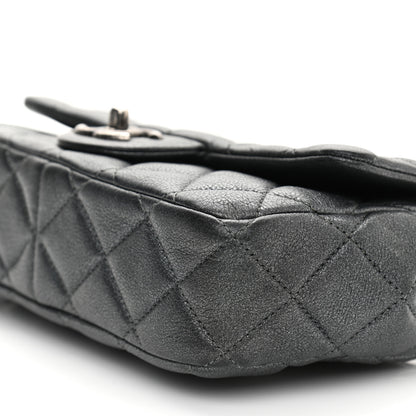 Chanel Iridescent Goatskin Quilted Small CC Eyelet Flap Dark Silver 10 of 11