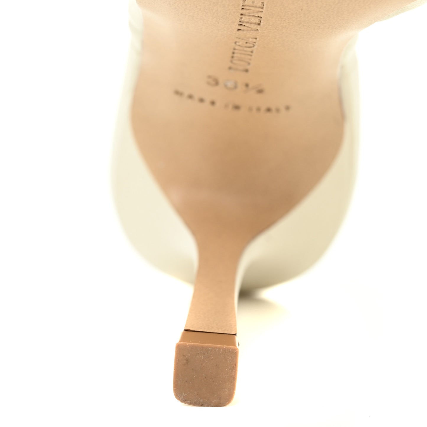 Nappa Quilted Rubber Lido Mule Sandals 36.5 Sea Salt