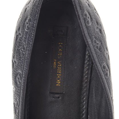 Louis Vuitton Monogram Calfskin Embossed Debbie Ballerina Flats 37 Black 7 of 10