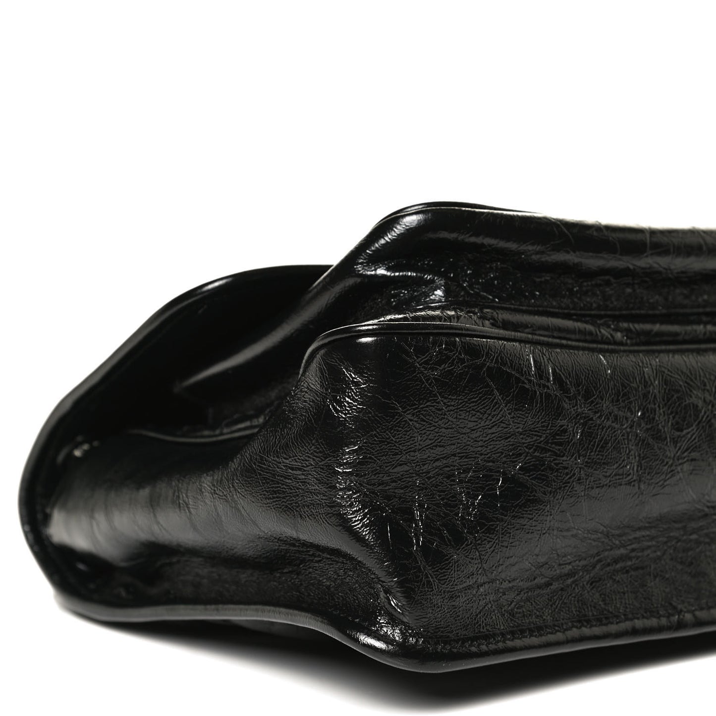 Crinkled Calfskin Matelasse Monogram Medium Niki Chain Satchel Black