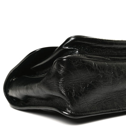 Saint Laurent Crinkled Calfskin Matelasse Monogram Medium Niki Chain Satchel Black 10 of 11