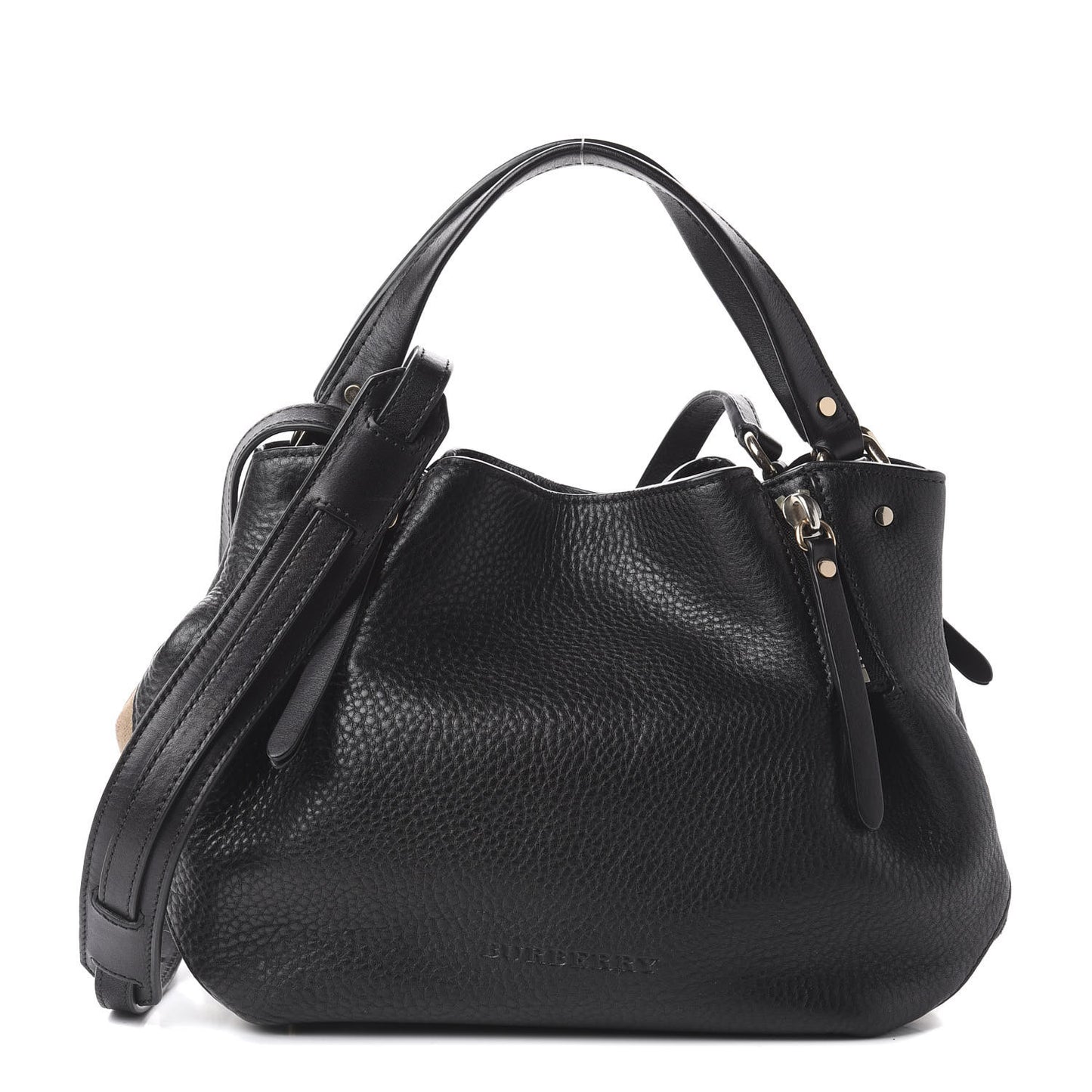Grainy Calfskin House Check Small Maidstone Black
