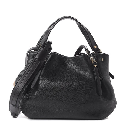 Burberry Grainy Calfskin House Check Small Maidstone Black 1 of 11