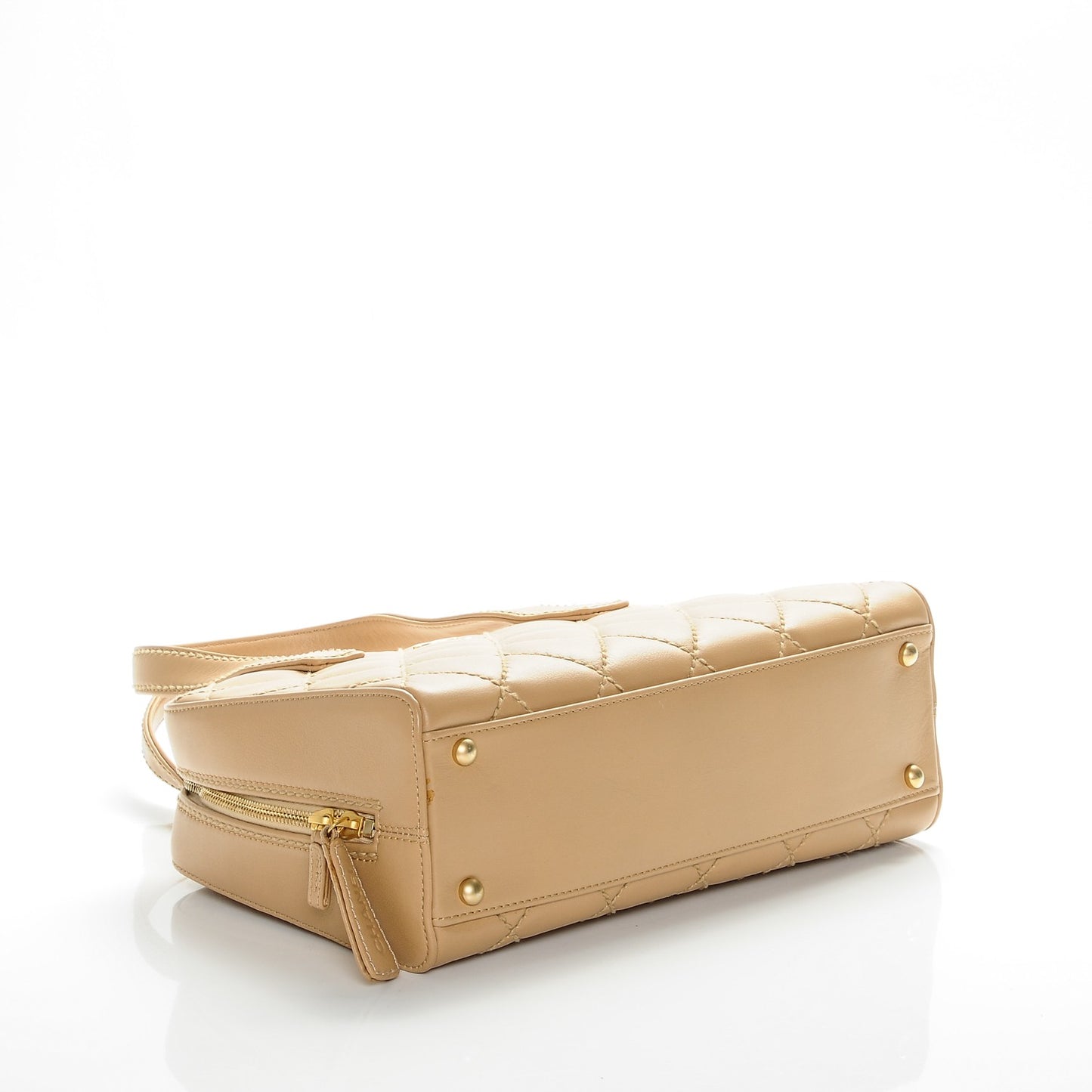 Lambskin Surpique Shoulder Bag Beige