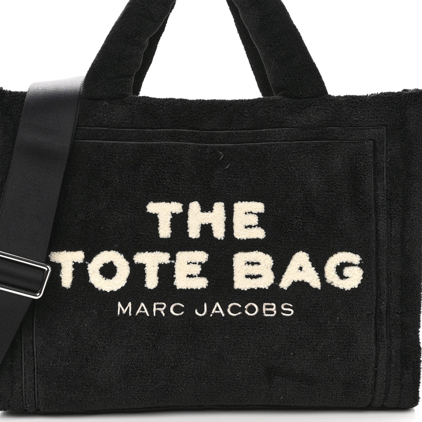 Polyester Medium Terry Tote Bag Black Nickel