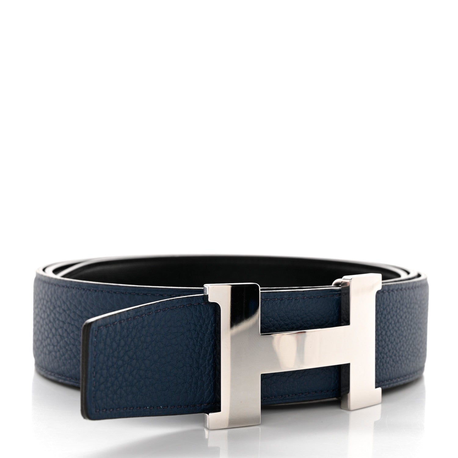 Hermes Box Togo 38mm Constance H Belt 120 48 Black Bleu De Prusse 3 of 9