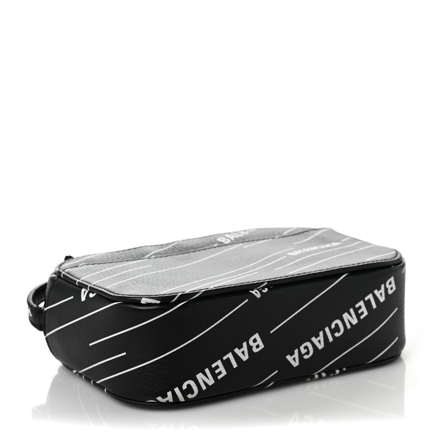 Calfskin Logo Print XS Everyday Camera Bag Black White