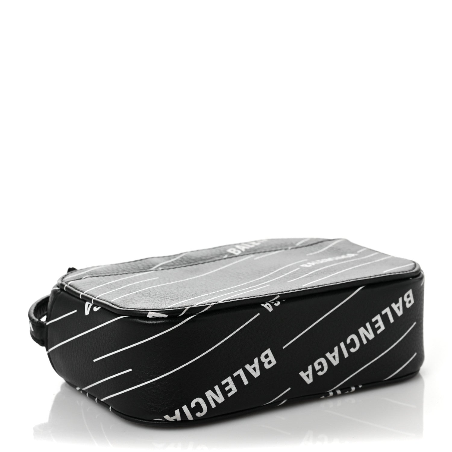 Balenciaga Calfskin Logo Print XS Everyday Camera Bag Black White 3 of 7