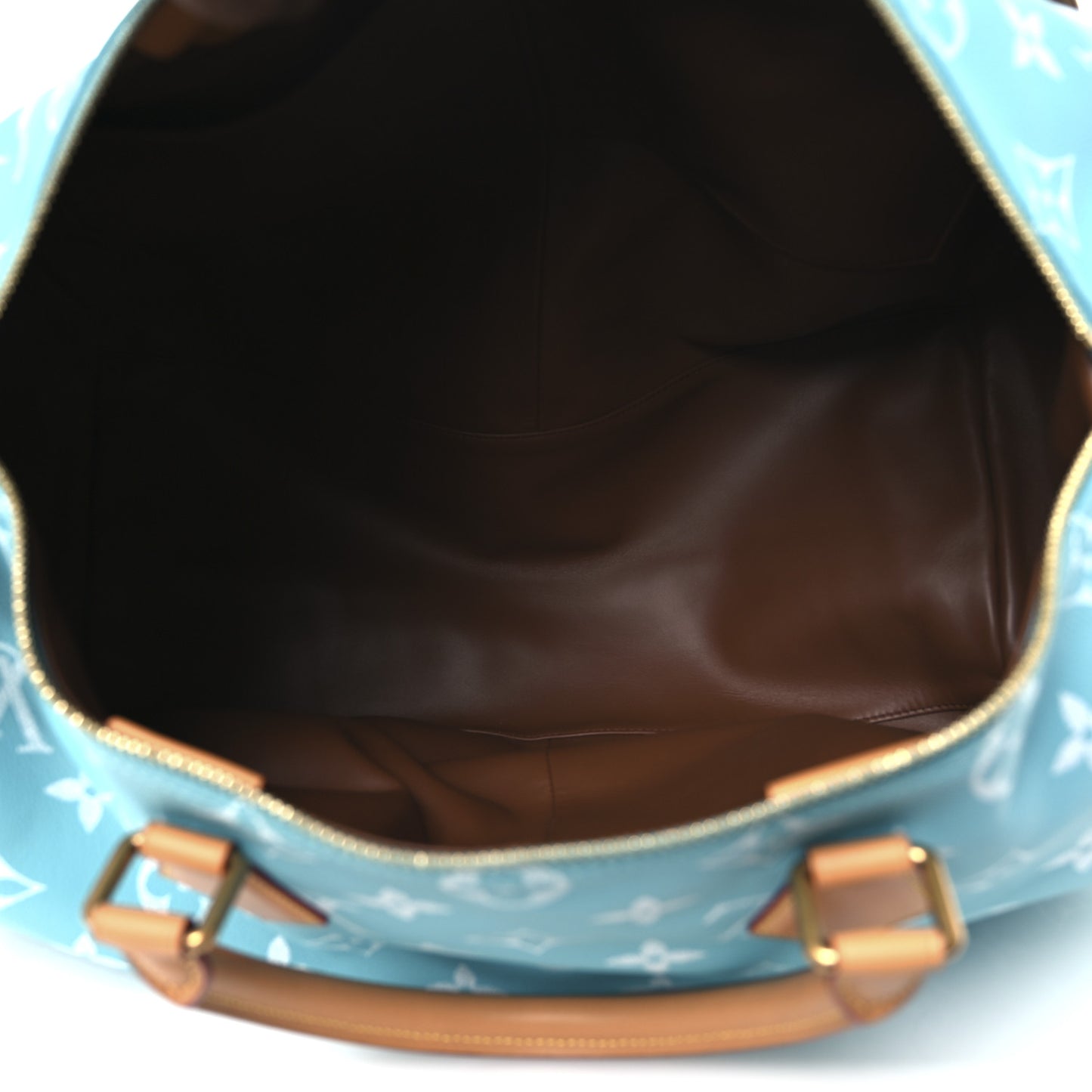 Calfskin Monogram Speedy P9 Bandouliere 50 Turquoise