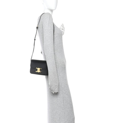 Celine Shiny Calfskin Teen Triomphe Black 2 of 9