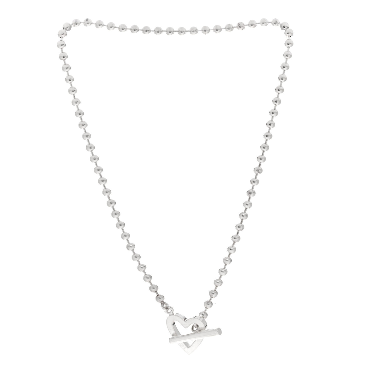 Sterling Silver Heart Toggle Necklace