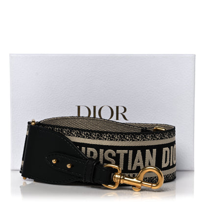 Christian Dior Canvas Embroidered Shoulder Strap Black 6 of 6