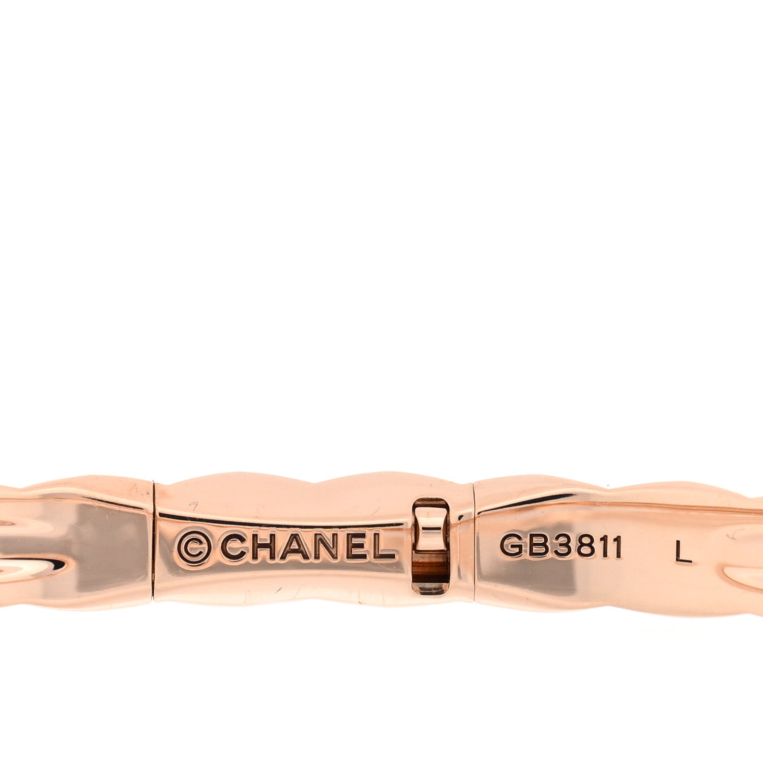 Chanel 18K Beige Gold Diamond Mini Coco Crush Cuff Bracelet L 3 of 4