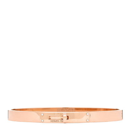 Hermes 18K Rose Gold Diamond PM Kelly Bracelet LG 1 of 4