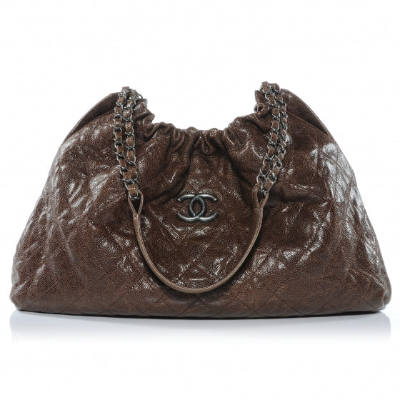 Caviar Elastic Shopper Tote Brown