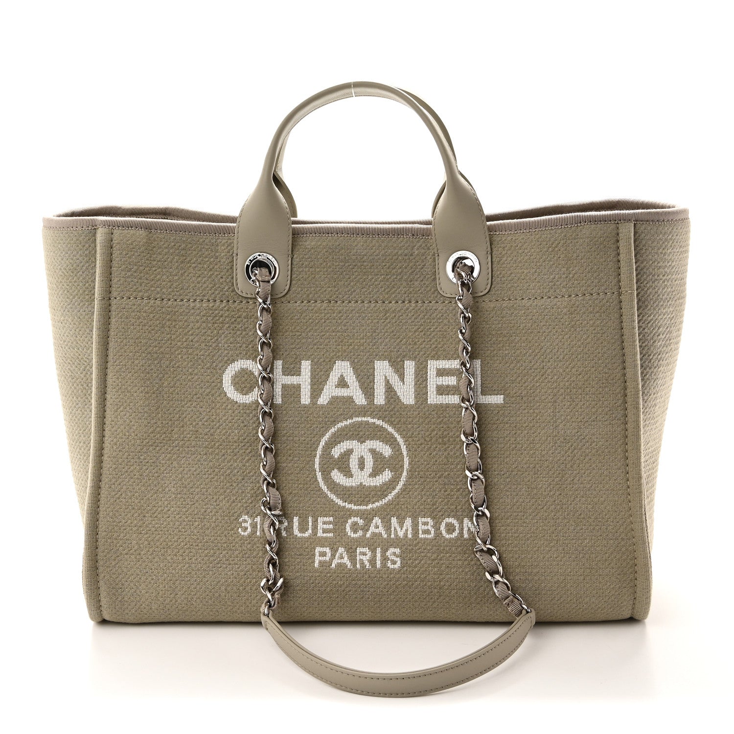 Chanel Mixed Fibers Medium Deauville Tote Grey 1 of 12