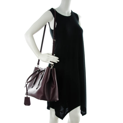 Prada Saffiano Cuir Medium Double Handle Tote Granato 2 of 7
