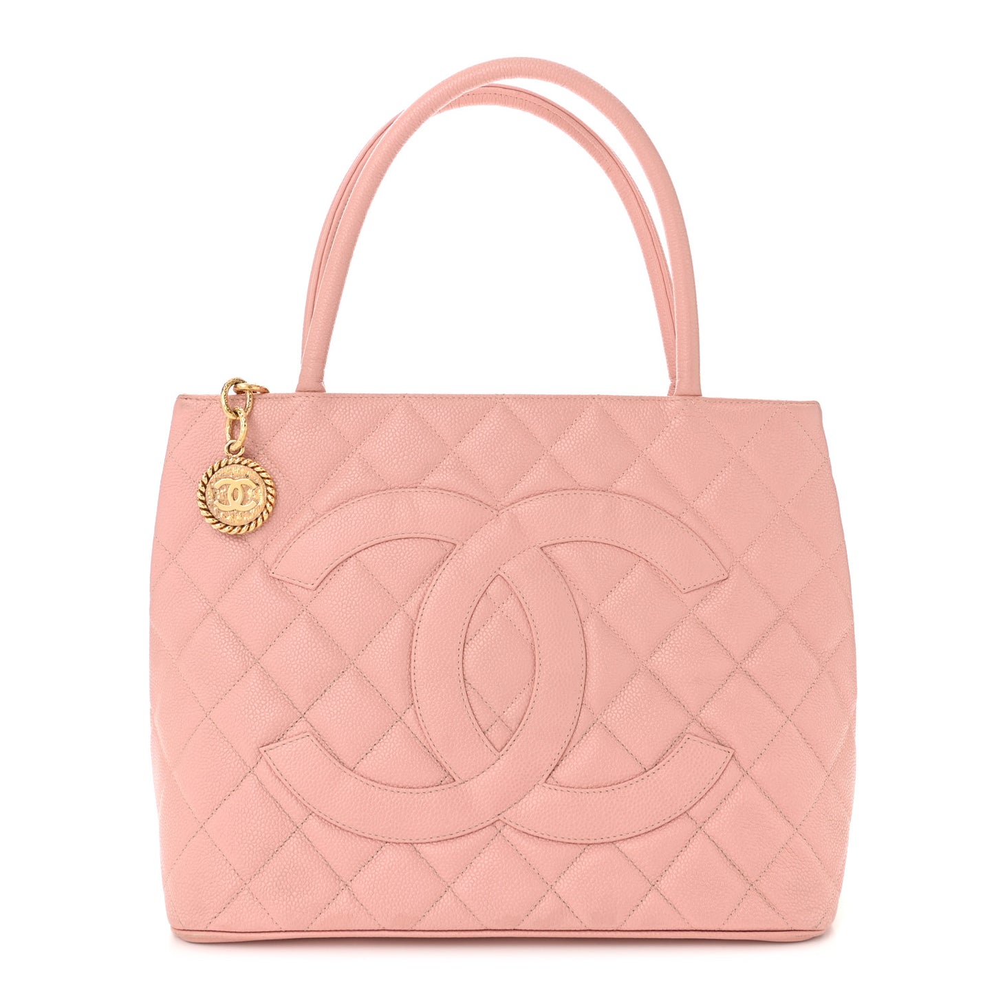 Caviar Quilted Medallion Tote Light Pink