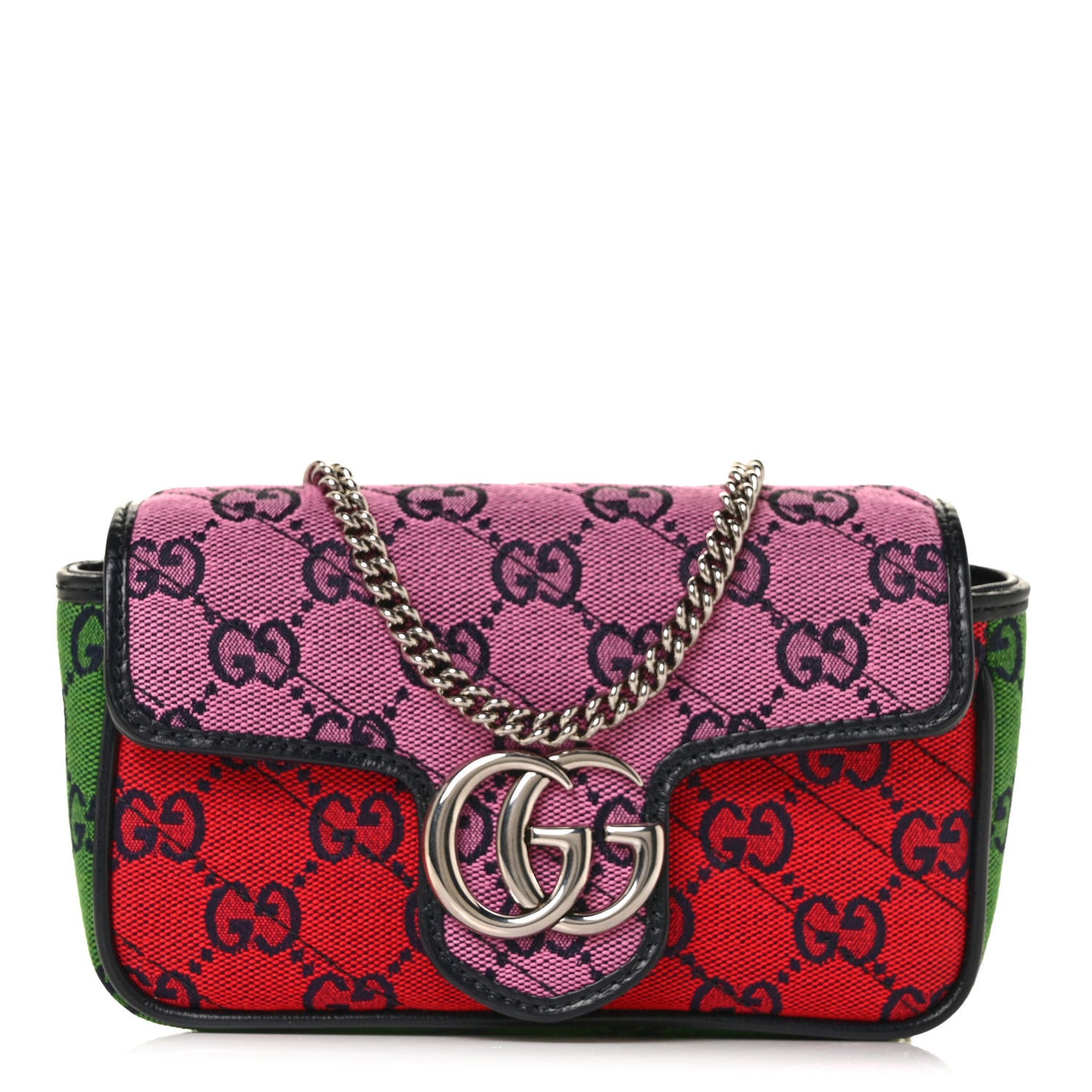 Monogram Multicolor Matelasse Diagonal Super Mini GG Marmont Shoulder Bag Pink Blue Red Yellow Green
