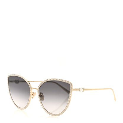 Louis Vuitton Pearl LV Cat Eye Sunglasses Z1995U Gold 1 of 8