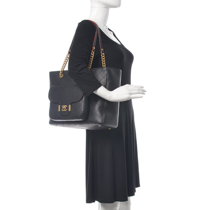 Chanel Calfskin Stitched Archi Chic Large Tote Black 2 of 10