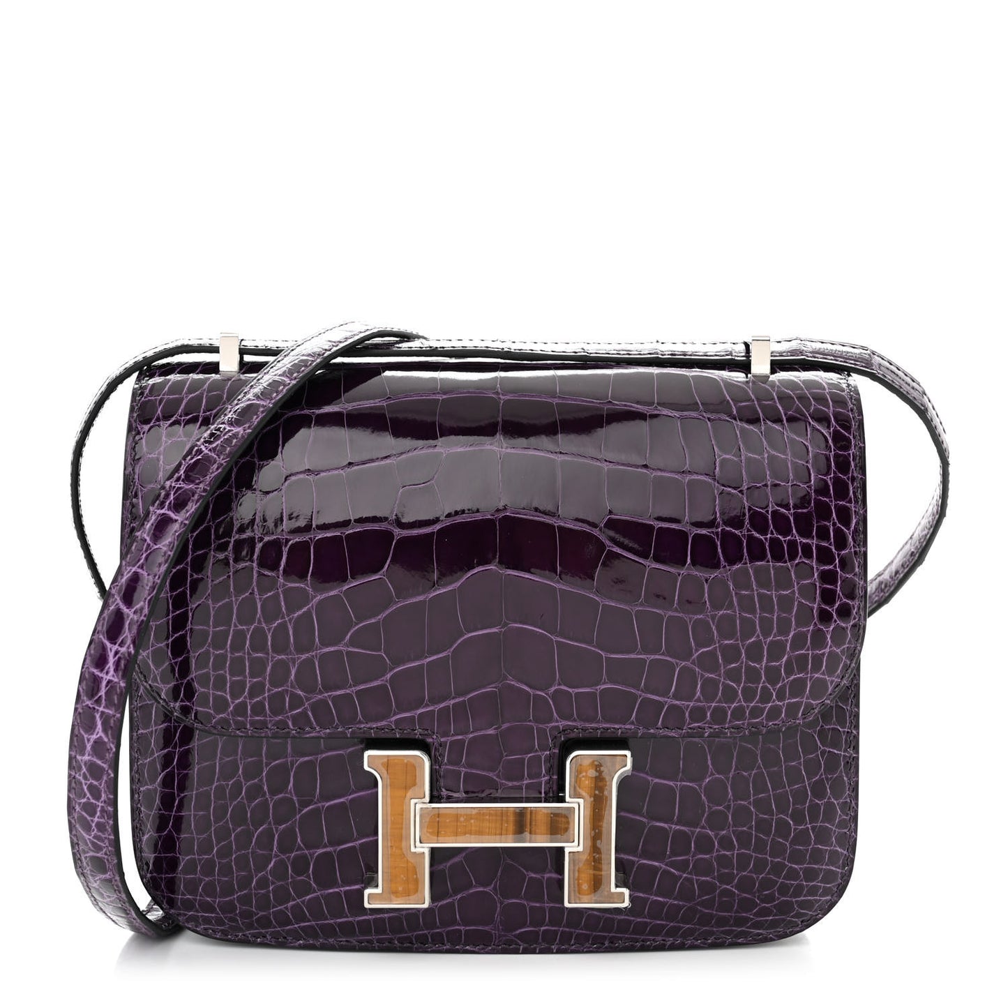 Shiny Alligator Tiger Eye Constance 18 Amethyst