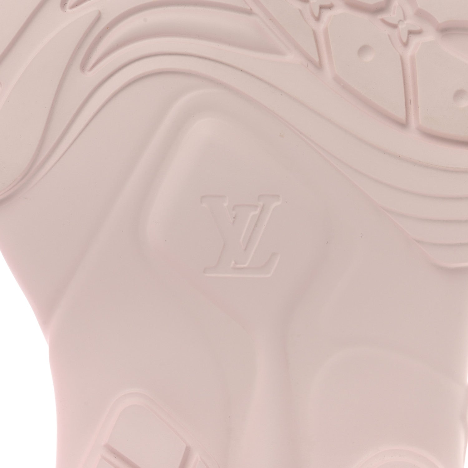 Louis Vuitton Rubber Monogram Embossed Pool 55 Flat Comfort Mule 39 Rose Clair 6 of 8