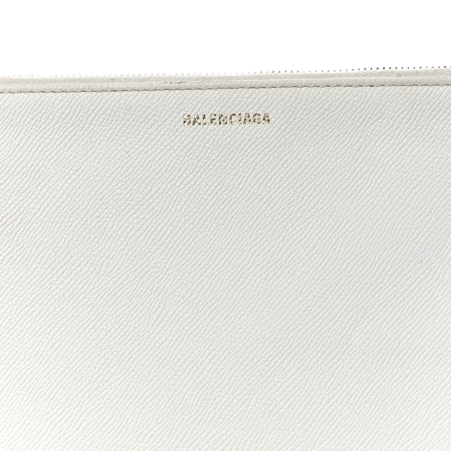 Balenciaga Calfskin Logo Large Zip Pouch White 8 of 13
