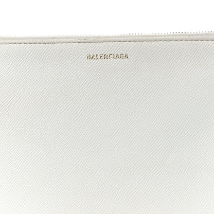 Balenciaga Calfskin Logo Large Zip Pouch White 8 of 13