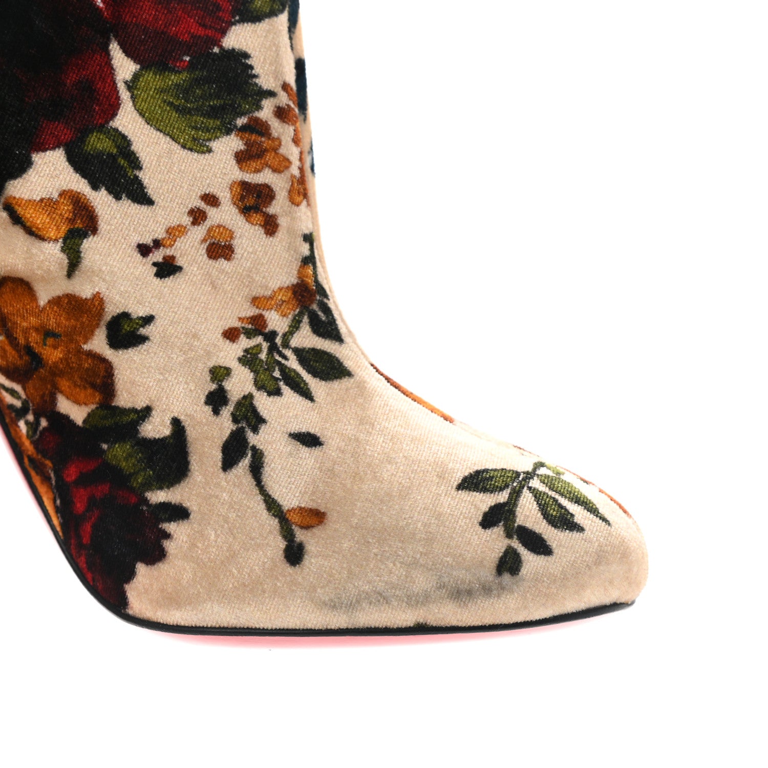 Christian Louboutin Veau Velours Moulamax 100 Booties 37.5 Nude Multi 6 of 8