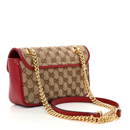 Gucci Monogram Azalea Calfskin Matelasse Diagonal Mini GG Marmont Shoulder Bag Beige Ebony New Cherry Red 3 of 10