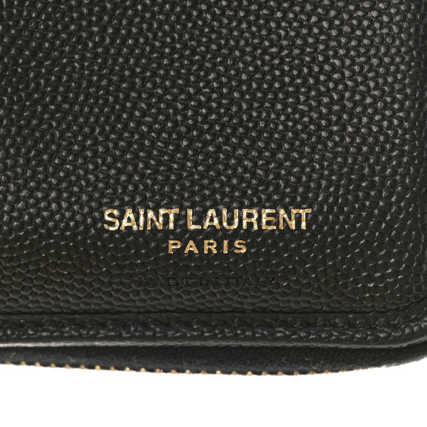 Grain De Poudre Matelasse Chevron Monogram Compact Zip Around Wallet Black