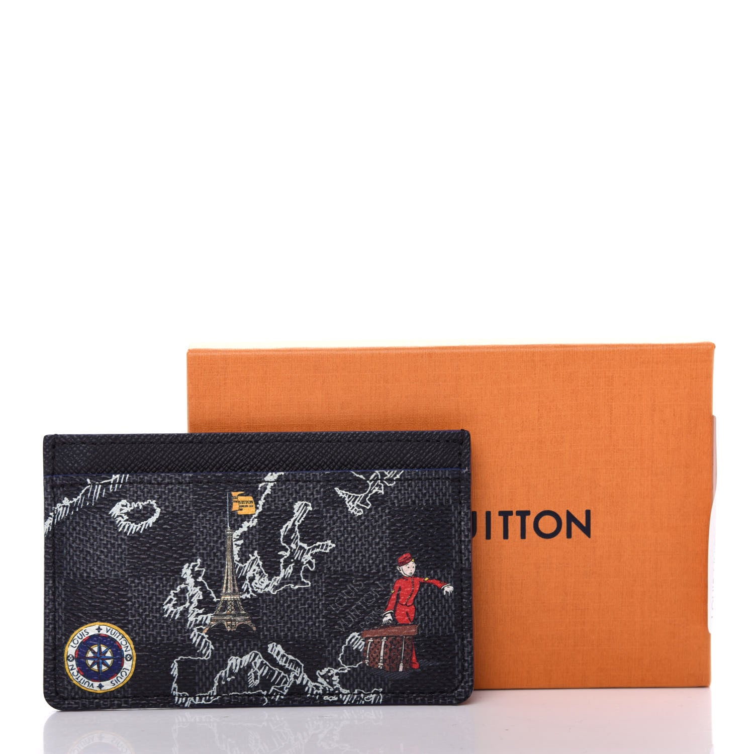 Louis Vuitton Damier Graphite World Map Porte Cartes Simple 8 of 8