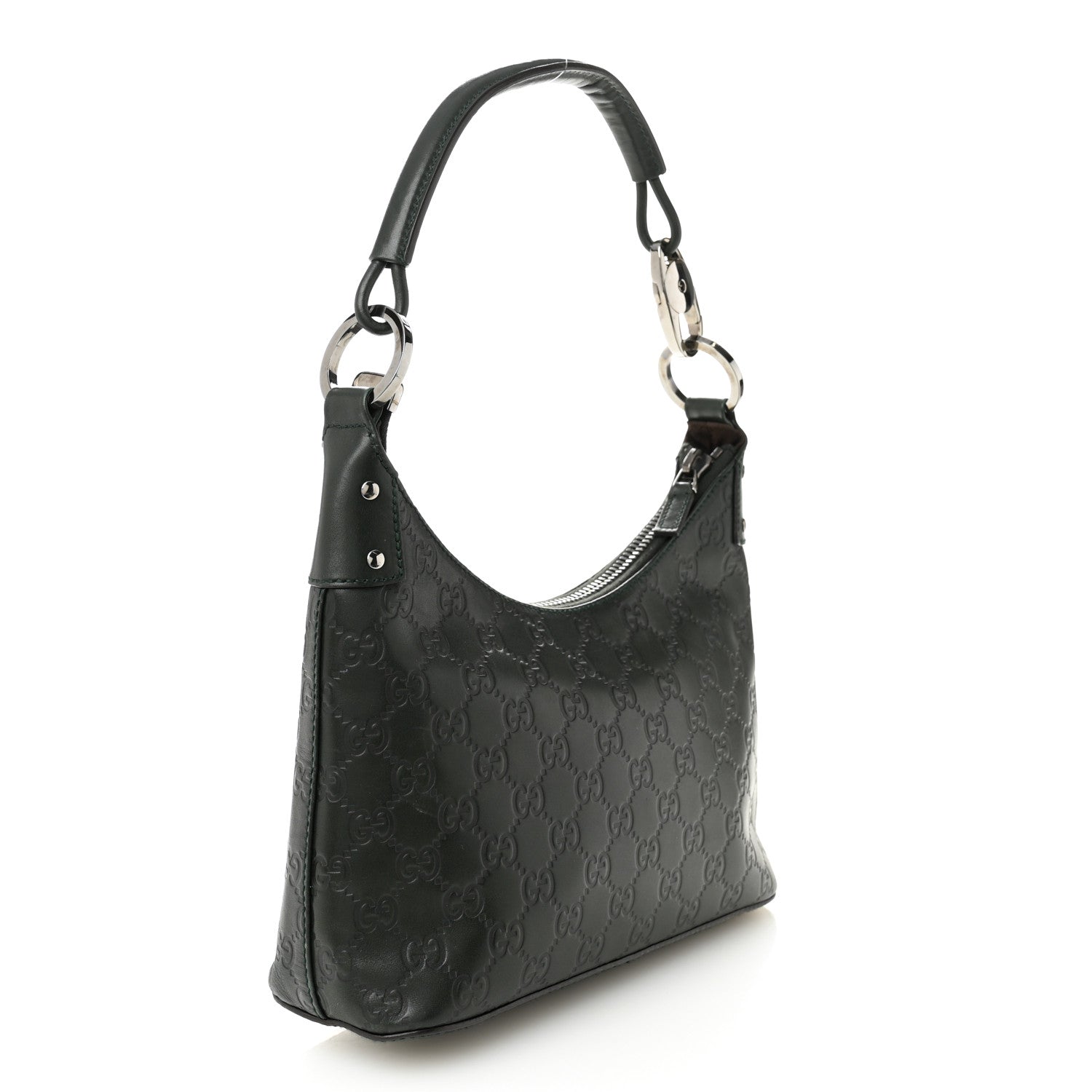 Gucci Guccissima Small Hobo Dark Green 3 of 10