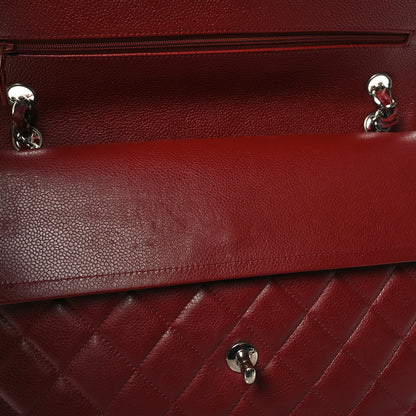 Chanel Caviar Quilted Jumbo Double Flap Dark Red 11 of 13